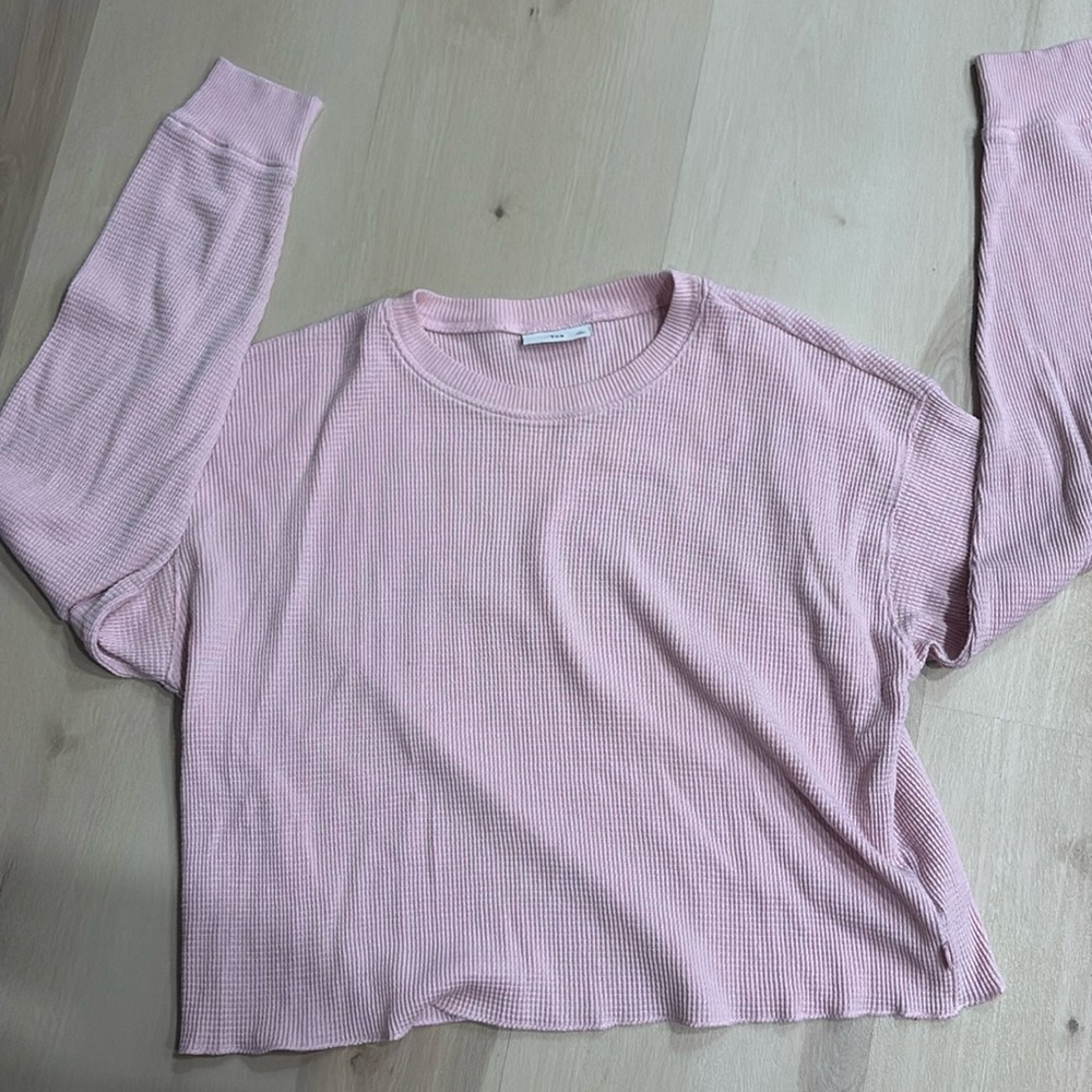 TNA cropped waffle shirt size m